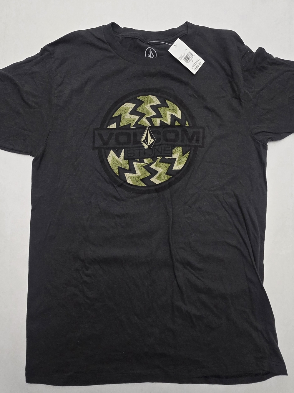 Volcom Black Short-Sleeve Tee with Olive Graphic Logo